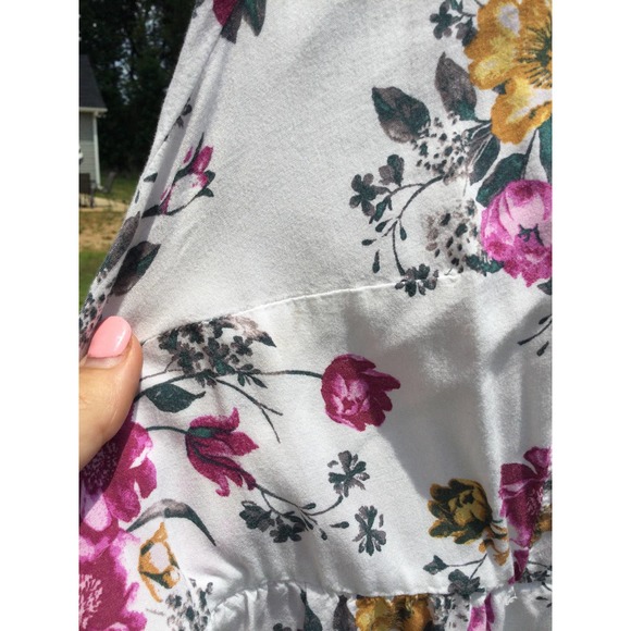 Torrid womens long sleeve blouse top button up floral white tunic sz 2 2x 18 20 - Picture 3 of 11